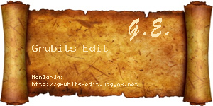 Grubits Edit névjegykártya